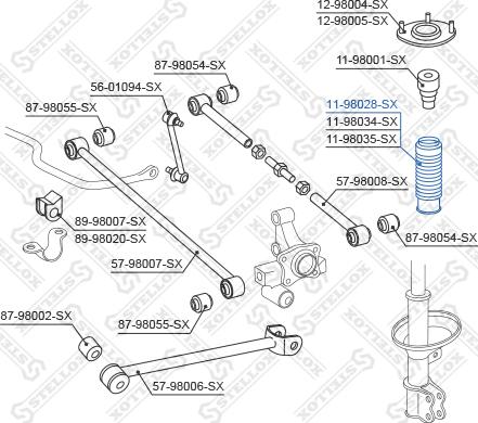 Stellox 11-98028-SX - Aizsargvāciņš / Putekļusargs, Amortizators ps1.lv