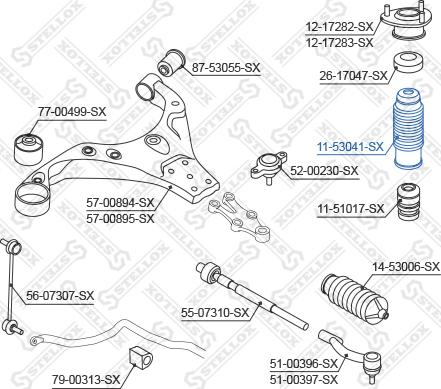 Stellox 11-53041-SX - Aizsargvāciņš / Putekļusargs, Amortizators ps1.lv