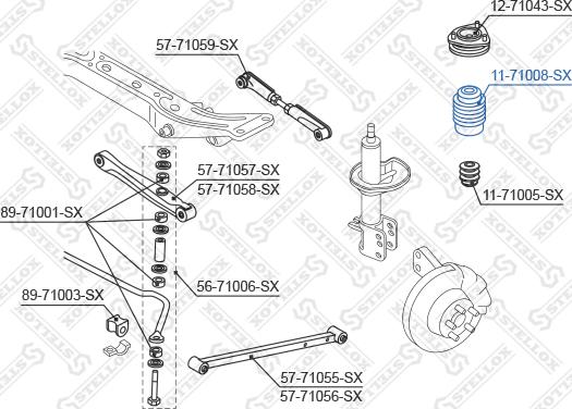 Stellox 11-71008-SX - Aizsargvāciņš / Putekļusargs, Amortizators ps1.lv