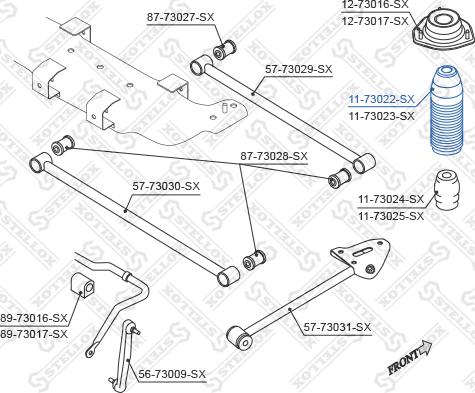 Stellox 11-73022-SX - Aizsargvāciņš / Putekļusargs, Amortizators ps1.lv