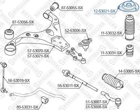 Stellox 12-53021-SX - Amortizatora statnes balsts ps1.lv