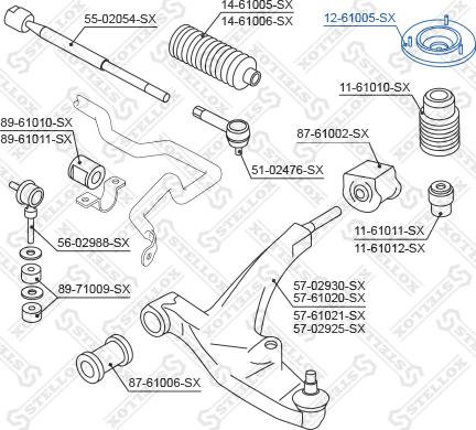 Stellox 12-61005-SX - Amortizatora statnes balsts ps1.lv