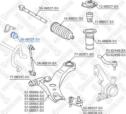 Stellox 89-98107-SX - Bukse, Stabilizators ps1.lv