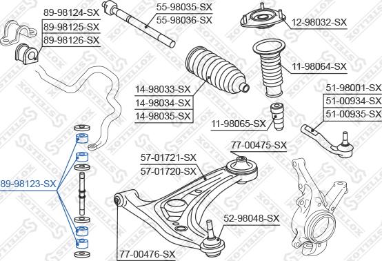 Stellox 89-98123-SX - Bukse, Stabilizators ps1.lv