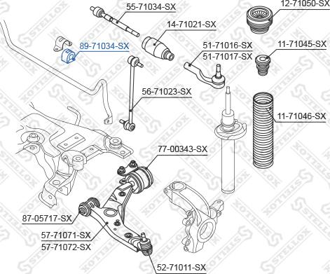 Stellox 89-71034-SX - Bukse, Stabilizators ps1.lv