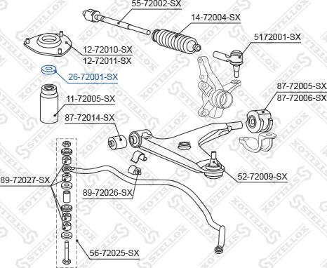 Stellox 26-72001-SX - Ritgultnis, Amortizatora statnes balsts ps1.lv