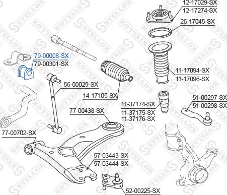 Stellox 79-00008-SX - Bukse, Stabilizators ps1.lv