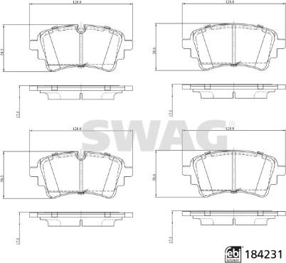 Swag 33 10 9321 - Bremžu uzliku kompl., Disku bremzes ps1.lv