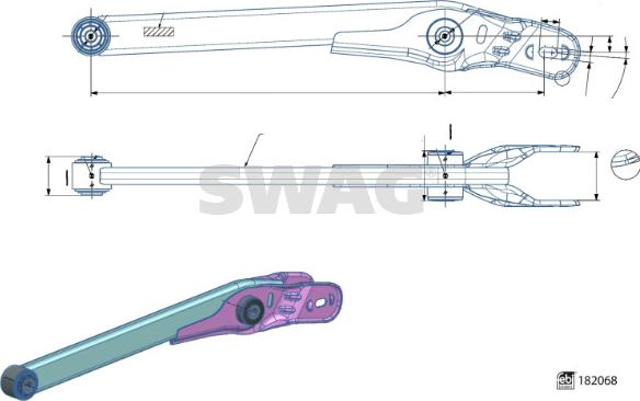 Swag 33 10 8493 - Neatkarīgās balstiekārtas svira, Riteņa piekare ps1.lv