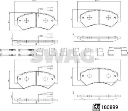 Swag 33 10 7998 - Bremžu uzliku kompl., Disku bremzes ps1.lv