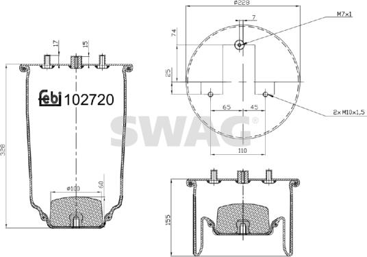 Swag 37 10 2720 - Pneimoatsperes spilvens, Pneimopiekare ps1.lv