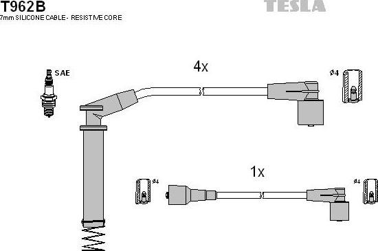 TESLA T962B - Augstsprieguma vadu komplekts ps1.lv