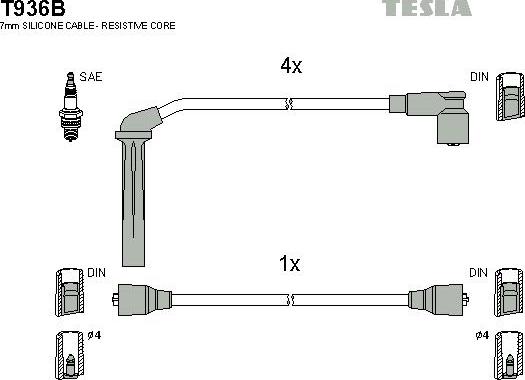 TESLA T936B - Augstsprieguma vadu komplekts ps1.lv