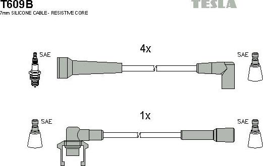 TESLA T609B - Augstsprieguma vadu komplekts ps1.lv