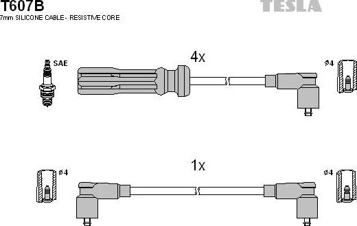 TESLA T607B - Augstsprieguma vadu komplekts ps1.lv