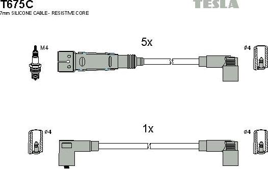 TESLA T675C - Augstsprieguma vadu komplekts ps1.lv