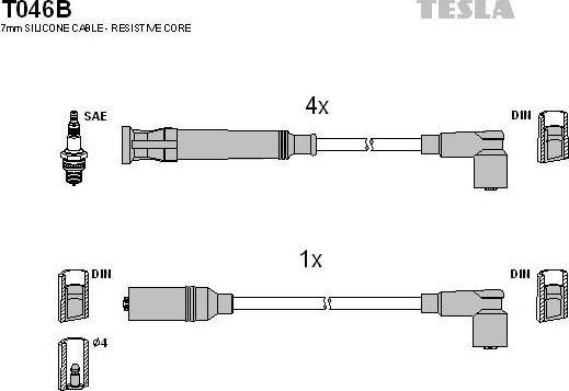 TESLA T046B - Augstsprieguma vadu komplekts ps1.lv