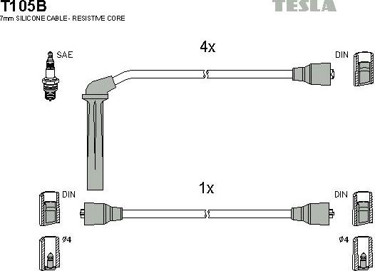 TESLA T105B - Augstsprieguma vadu komplekts ps1.lv