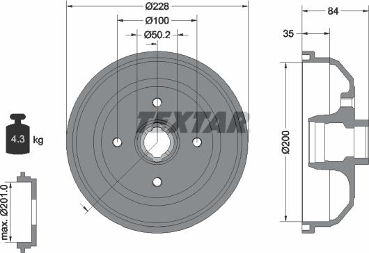 Textar 94009900 - Bremžu trumulis ps1.lv