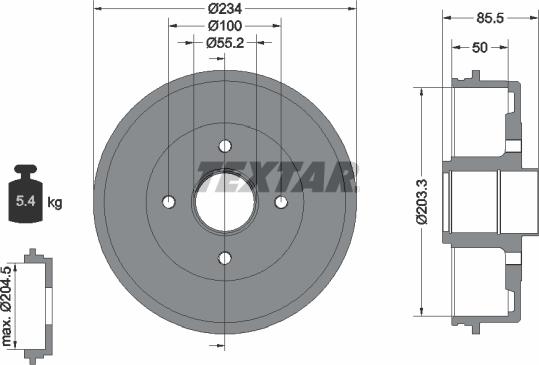 Textar 94019600 - Bremžu trumulis ps1.lv