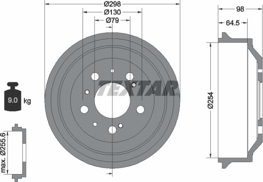 Textar 94014600 - Bremžu trumulis ps1.lv