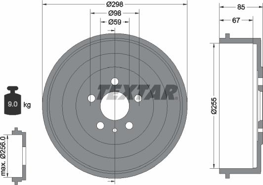 Textar 94015000 - Bremžu trumulis ps1.lv