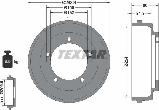 Textar 94013200 - Bremžu trumulis ps1.lv