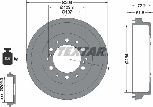 Textar 94039900 - Bremžu trumulis ps1.lv