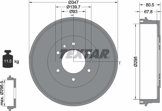 Textar 94035400 - Bremžu trumulis ps1.lv