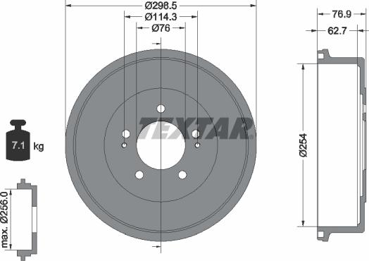 Textar 94035700 - Bremžu trumulis ps1.lv