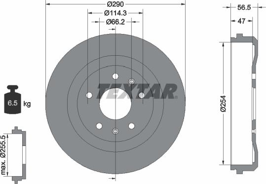 Textar 94030900 - Bremžu trumulis ps1.lv