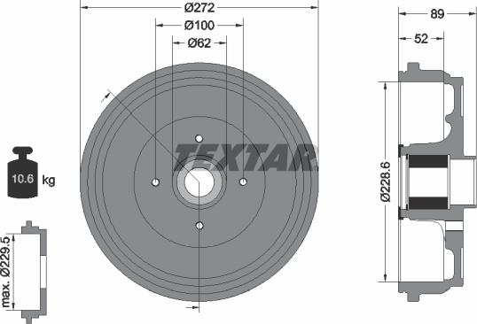 Textar 94038900 - Bremžu trumulis ps1.lv