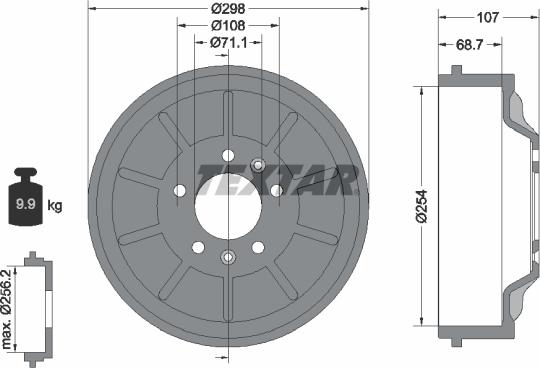 Textar 94032900 - Bremžu trumulis ps1.lv