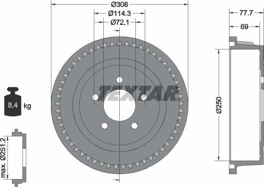 Textar 94028100 - Bremžu trumulis ps1.lv