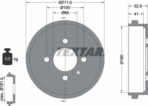 Textar 94022700 - Bremžu trumulis ps1.lv