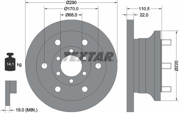 Textar 93095100 - Bremžu diski ps1.lv