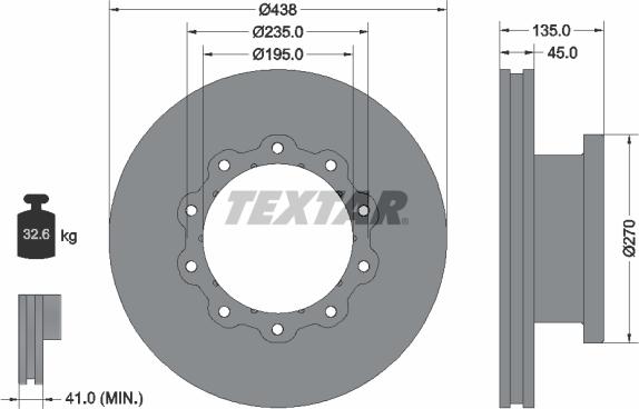 Textar 93058200 - Bremžu diski ps1.lv