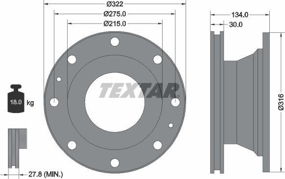 Textar 93084900 - Bremžu diski ps1.lv