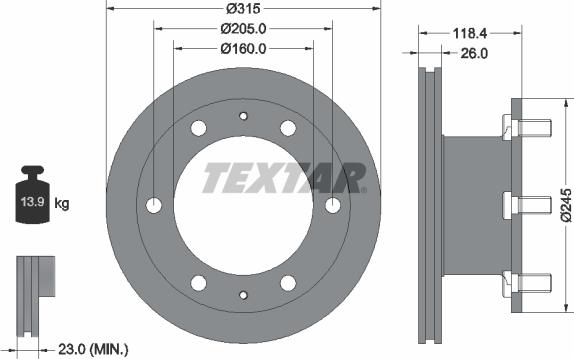 Textar 93084600 - Bremžu diski ps1.lv