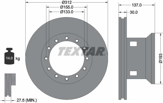 Textar 93084200 - Bremžu diski ps1.lv