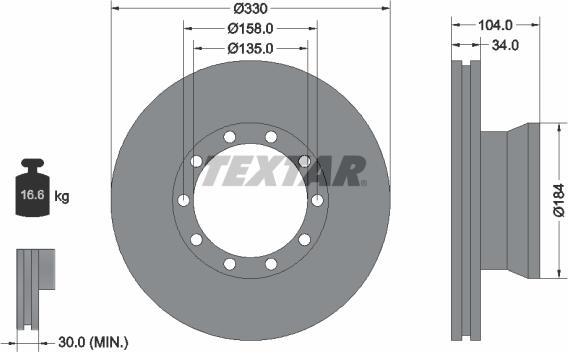 Textar 93085400 - Bremžu diski ps1.lv