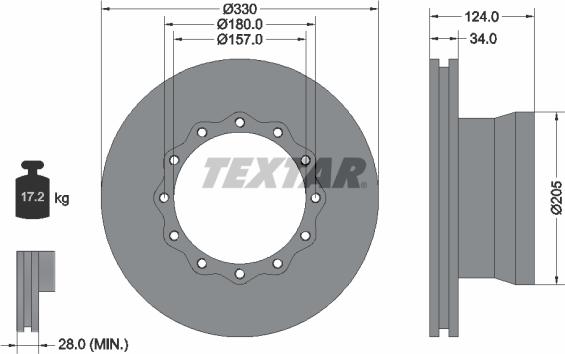 Textar 93085500 - Bremžu diski ps1.lv