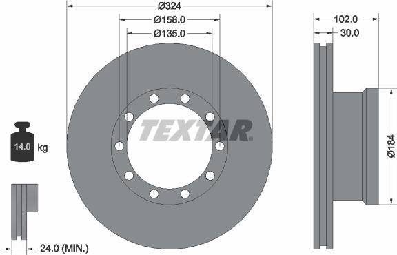 Textar 93085300 - Bremžu diski ps1.lv