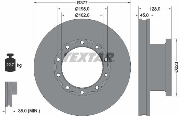 Textar 93086900 - Bremžu diski ps1.lv