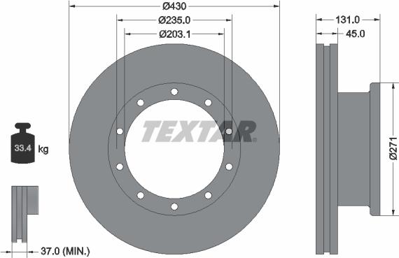 Textar 93086800 - Bremžu diski ps1.lv