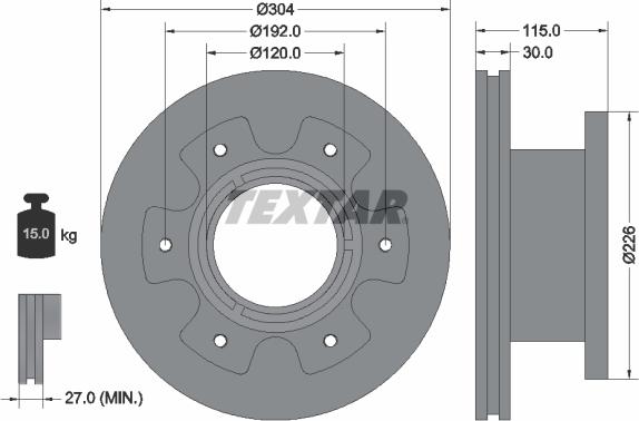 Textar 93191600 - Bremžu diski ps1.lv