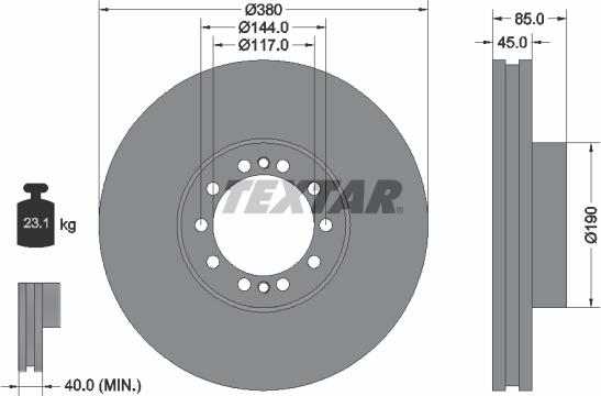 Textar 93192000 - Bremžu diski ps1.lv