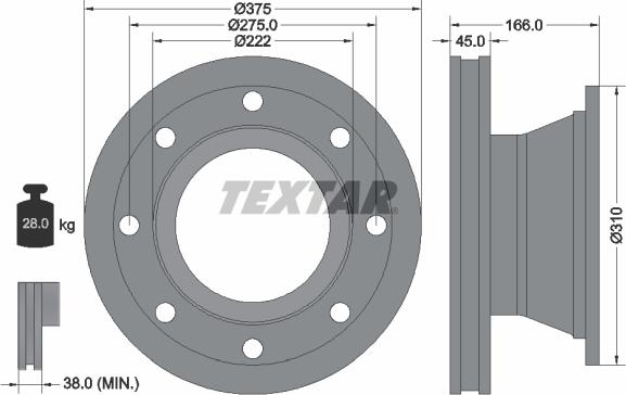 Textar 93192300 - Bremžu diski ps1.lv