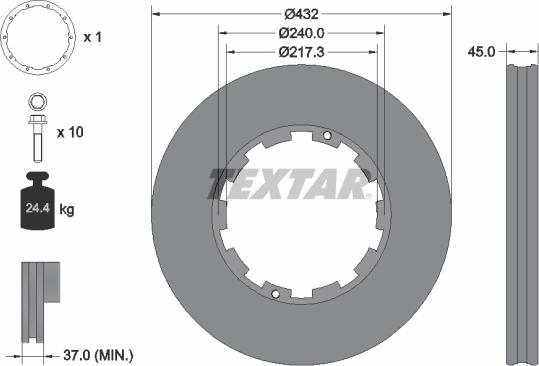 Textar 93145600 - Bremžu diski ps1.lv