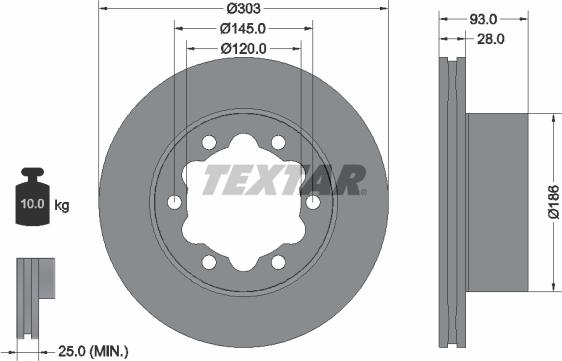 Textar 93143405 - Bremžu diski ps1.lv